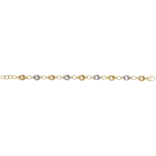 9ct Yellow/White Gold Ladies' 7.5 Inches Fancy Bracelet 5g